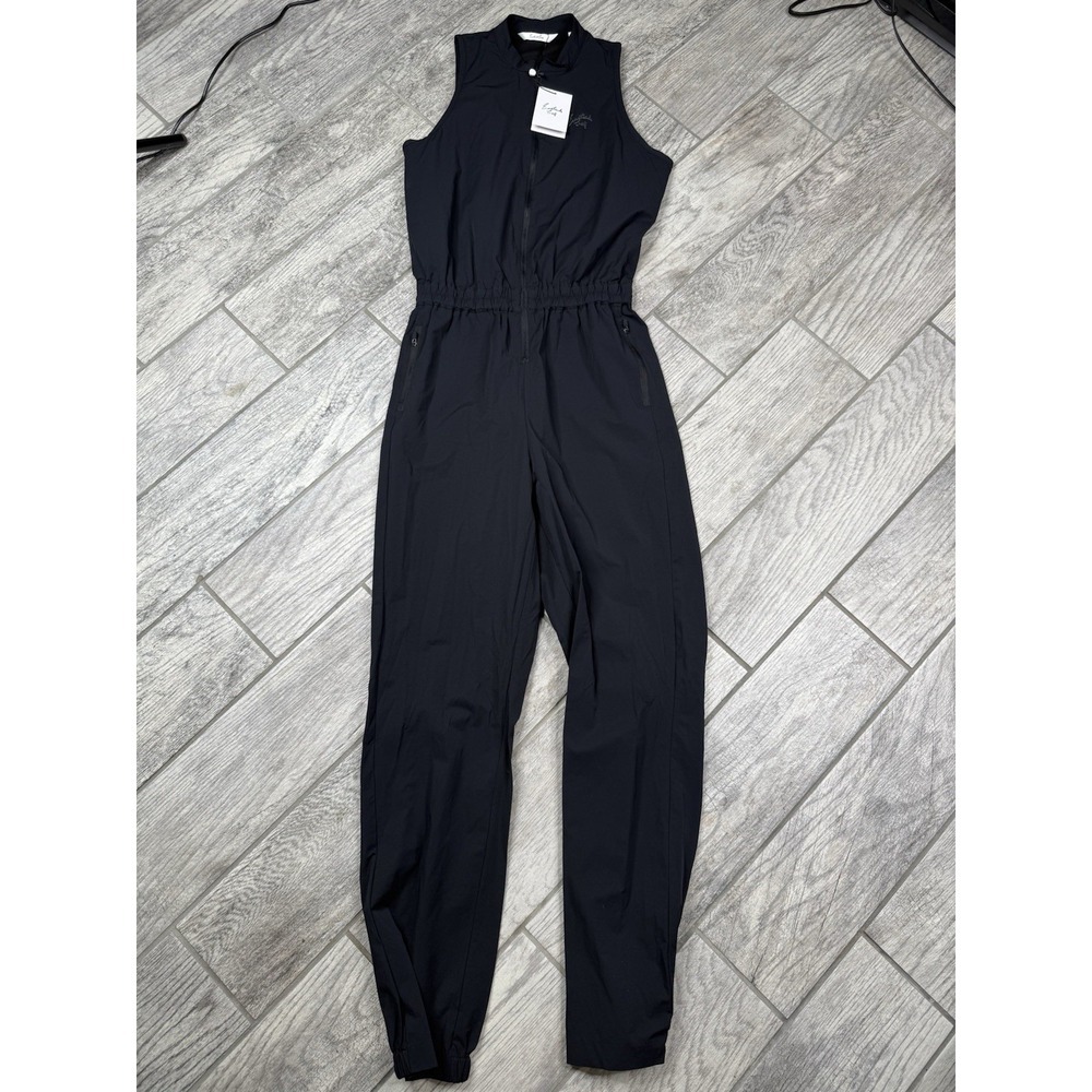 Eastside Golf Jumpsuit Black Sleeveless Zip Up Romper Mandarin Collar Tech NWT S